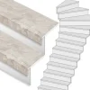 Stepwood Traprenovatie set - 1 kwart draai - 13 treden SPC toplaag Beton Taupe incl. witte stootborden