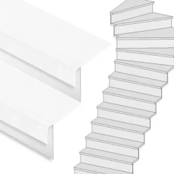 Stepwood Traprenovatie set - 1 kwart draai - 12 treden SPC toplaag Wit incl. stootborden