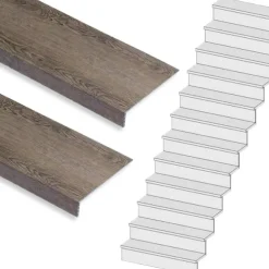 Stepwood Traprenovatie set - rechte trap - 16 treden SPC toplaag Verweerd eiken