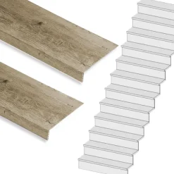 Stepwood Traprenovatie set - rechte trap - 16 treden SPC toplaag Rustiek eiken