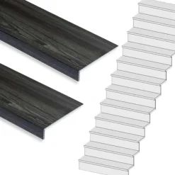 Stepwood Traprenovatie set - rechte trap - 16 treden SPC toplaag Antraciet