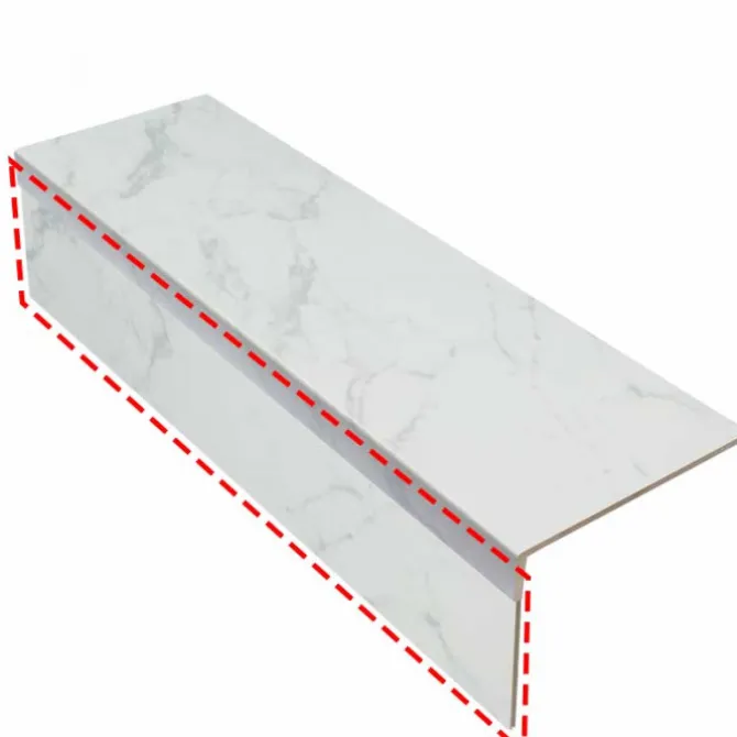 Stootbord (3 stuks) - Laminaat - White Marble - 130 x 20 cm
