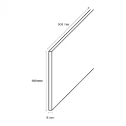 Stootbord dubbel - Laminaat - Aluminium look - 90 x 40 cm