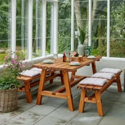 Tafel vuren - Country gegrond teak 75 x 177 x 72 cm