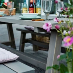 Tafel vuren - Country gegrond grijsbruin 75 x 177 x 72 cm