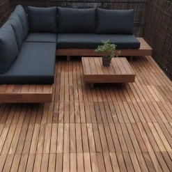 Terrastegel hardhout Cumaru 50 x 50 cm (22 mm) vlak geschaafd