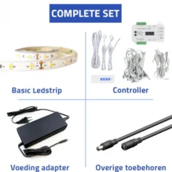 Trapverlichting dynamisch led 50 cm - set tbv 16 treden - warm wit