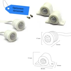 Trapverlichting LED-profiel compleet 130 cm - Set tbv 15 treden - Helder wit