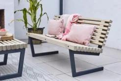 Tuinbank Siesta - Dennenhout grijs gebeitst - 138 cm breed