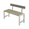 Tuinbank vuren Café - Hout & Staal gegrond grijsbruin met rugleuning - 50 x 127 x 75 cm