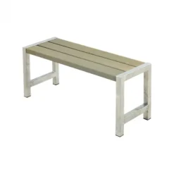 Tuinbank vuren Café - Hout & Staal gegrond grijsbruin - 38 x 127 x 45 cm