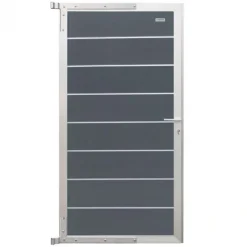 Tuindeur composiet Modular rock grey met blank aluminium frame compleet (90 x 174 cm)