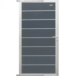 Tuindeur composiet Modular rock grey met blank aluminium frame compleet (90 x 180 cm)