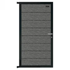 Tuindeur composiet Modular co-ex rock grey met antraciet frame compleet (90 x 180 cm)
