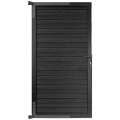 Tuindeur composiet Rhombus Double zwart met zwart aluminium frame compleet (90 x 180 cm)