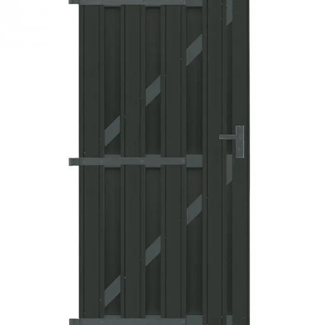 Tuindeur composiet Stijl antraciet met antraciet alu frame incl. hang&sluitwerk (100 x 180 cm)