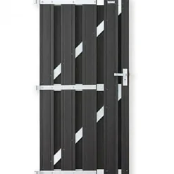 Tuindeur composiet Stijl antraciet met blank alu frame incl. hang&sluitwerk (100 x 180 cm)