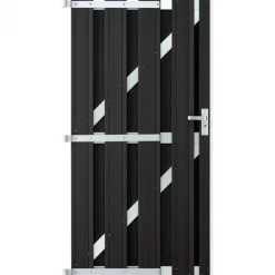Tuindeur composiet Stijl antraciet met blank alu frame incl. hang&sluitwerk (90 x 180 cm)