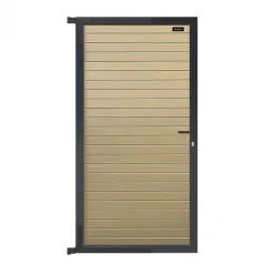 Tuindeur dark line aluminium Rhombus zandkleur (90x180cm) incl. beslag