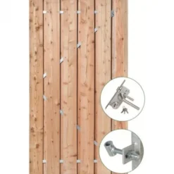 Tuindeur Douglas recht met stalen frame 195 cm - diverse breedtes