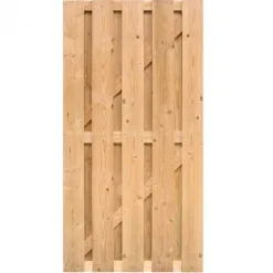 Tuindeur Douglas recht rvs (90 x 180 cm) gezaagd schermdikte 4,5 cm