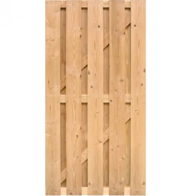 Tuindeur Douglas recht rvs (90 x 180 cm) gezaagd schermdikte 4,5 cm