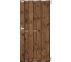 Tuindeur grenen XL recht bruin geimpregneerd (100x200cm) geschaafd dikte 4,7 cm incl. beslag