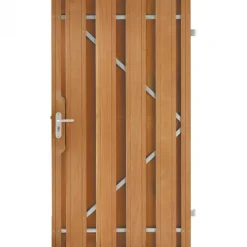 Tuindeur hardhout recht met stalen frame (90 x 195 cm)