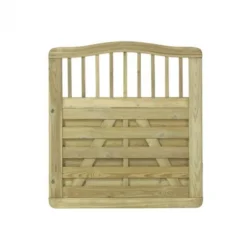 Tuindeur met doorkijk - Rondo toog groen geimpregneerd (100 x 104/107 cm)