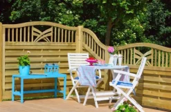 Tuindeur met doorkijk - Rondo toog groen geimpregneerd (100 x 104/107 cm)