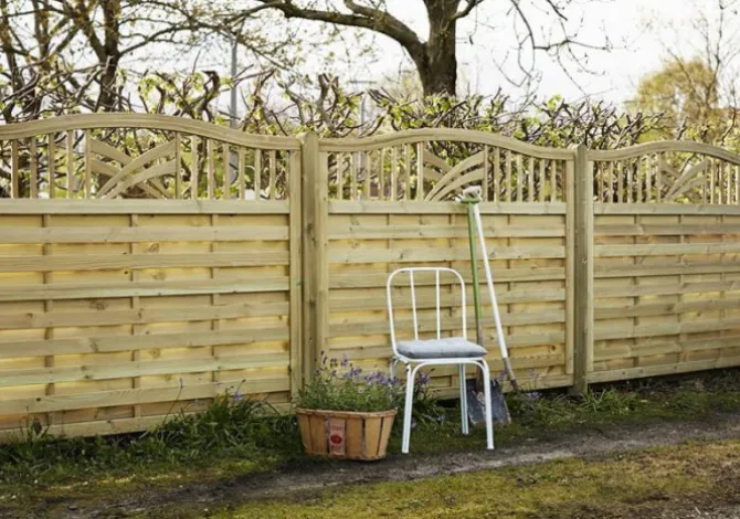 Tuindeur met doorkijk - Rondo toog groen geimpregneerd (100 x 142/145 cm)