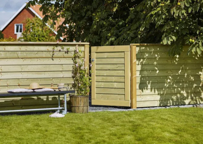 Tuindeur vuren - Klink recht groen geimpregneerd (100 x 125 cm)