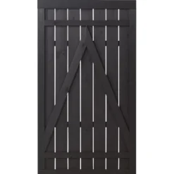 Tuindeur vuren - Rustik recht zwart (100 x 180 cm) ruw