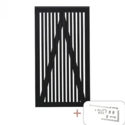 Tuindeur vuren - Sendai recht zwart (100 x 180 cm) inclusief beslag