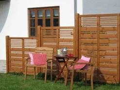 Tuindeur vuren - Silence louvre recht teak geverfd (100 x 170 cm)