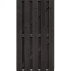 Tuindeur vuren Finch recht RVS zwart geverfd (90 x 180 cm) gezaagd schermdikte 4,5 cm