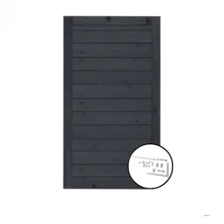 Tuindeur vuren Plus Klink recht zwart incl. beslag (100 x 163 cm)