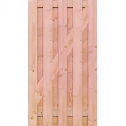 Tuindeur XL Douglas recht rvs (100 x 200 cm) gezaagd schermdikte 4,5 cm