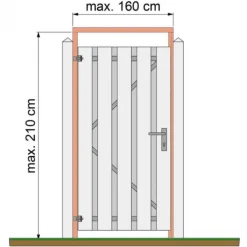 Tuindeurkozijn Douglas met aanslaglat - onbehandeld - max 160 cm - geschaafd