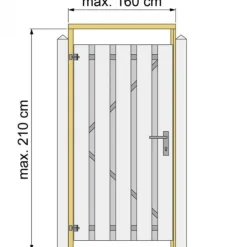 Tuindeurkozijn grenen met aanslaglat - groen geïmpregneerd - max 160 cm - geschaafd