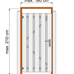 Tuindeurkozijn hardhout met aanslaglat - onbehandeld - max 160 cm - geschaafd