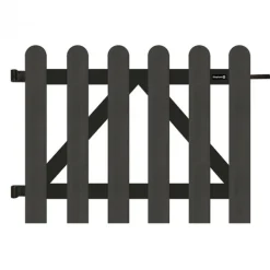 Tuinhek poort composiet Classic antraciet met antraciet aluminium frame (100 x 80 cm) incl. beslag