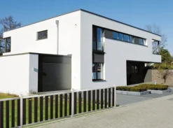 Tuinhek poort composiet Design antraciet met blank alu frame incl. beslag (100 x 80 cm)