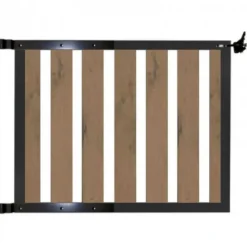 Tuinhek poort composiet Design bruin gevlamd met antraciet frame incl. hang- en sluitwerk (100 x 80 cm)