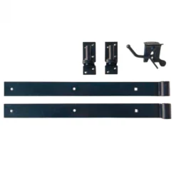 Tuinhek poort composiet Design antraciet met antraciet frame incl. hang- en sluitwerk (100 x 100 cm)