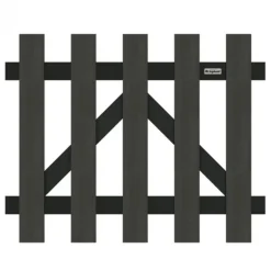 Tuinhek poort composiet Luxe antraciet met antraciet aluminium frame (100 x 80 cm) incl. beslag