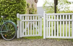 Tuinhek vuren - Country recht wit (149 x 96 cm)