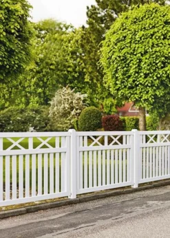 Tuinhek vuren - Vinesse rechte tuinhekken wit (150 x 96 cm)