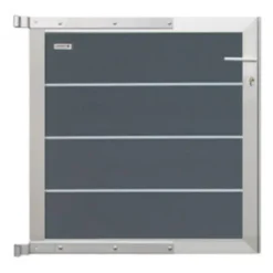 Tuinhekpoort composiet Modular rock grey - blank aluminium frame compleet (90 x 90 cm)