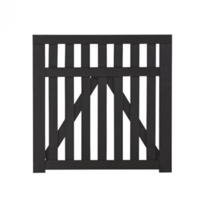 Tuinhekpoort vuren - Country recht zwart (100 x 98 cm)